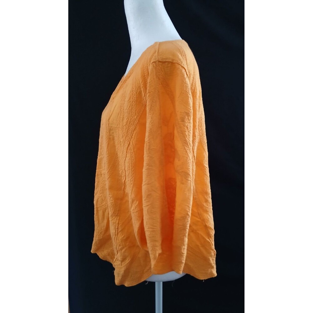 Cato Batwing Style Vibrant Orange Boho Flowy Top Large NWOT - Picture 3 of 8